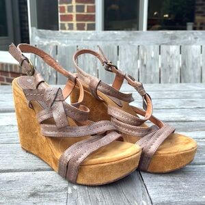 Leather Anthropologie Wedges